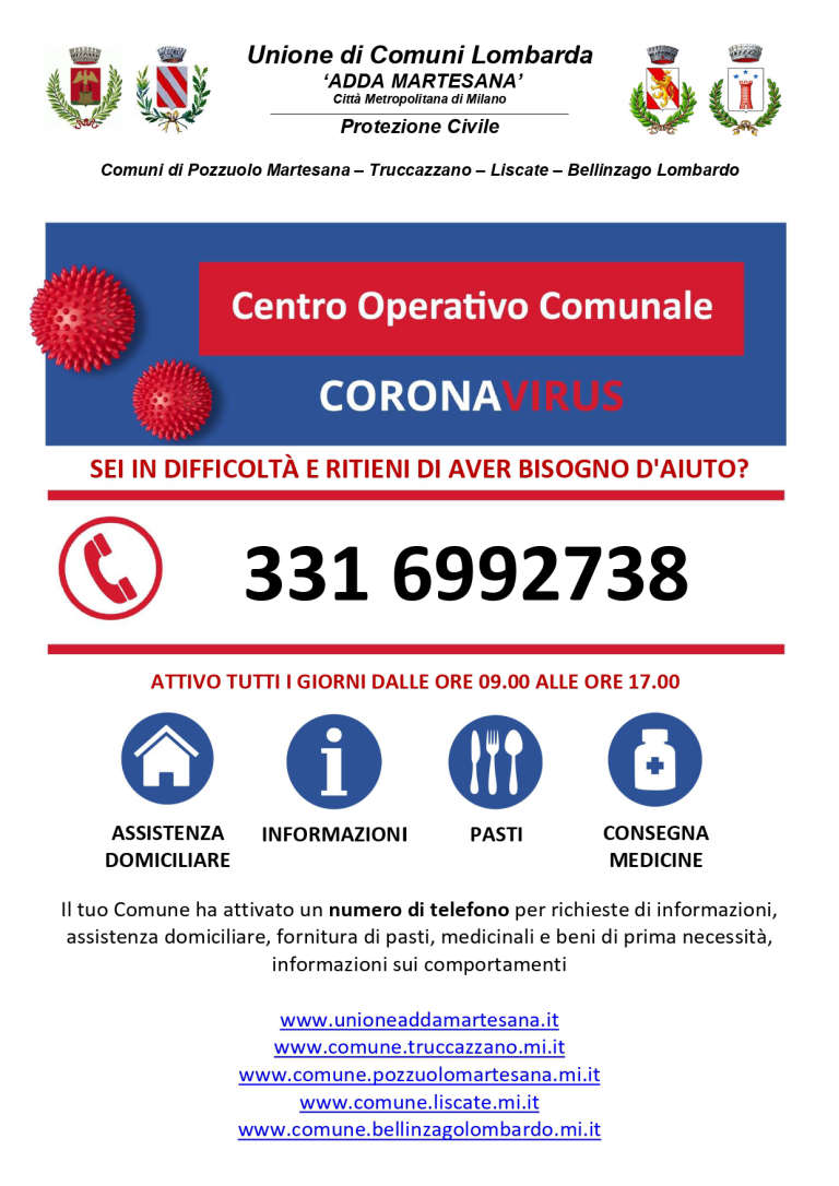 Numero di emergenza dei comuni della Martesana